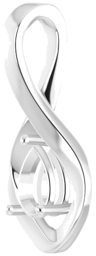 14K White  6x4 mm Pear Pendant Mounting (2)