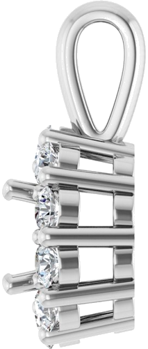14K White 4.8 mm Round 1 4 CTW Natural Diamond Semi-Set Pendant (3)