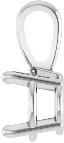 14K White 6.5 mm Round 4-Prong Pendant Mounting (3)
