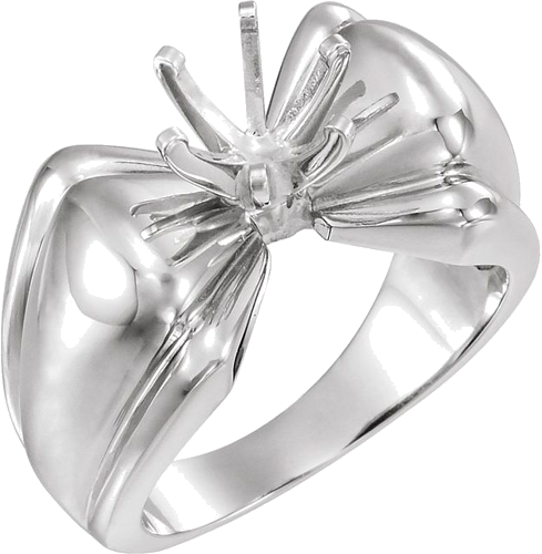 14K White 6.5 mm Round Engagement Ring Mounting (1)