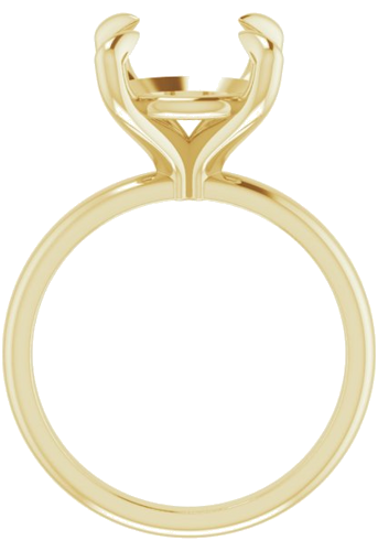 14K Yellow  11 mm Round Solitaire Engagement Ring Mounting (2)