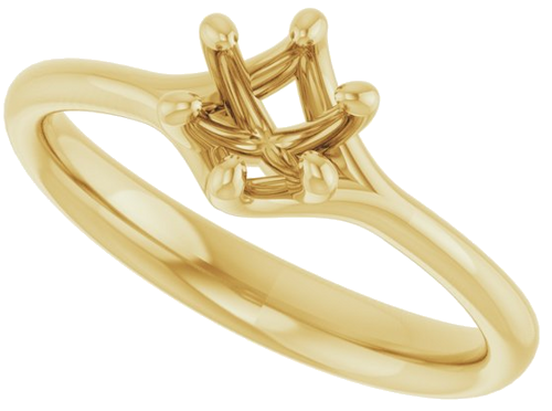 14K Yellow 5.2 mm Round Engagement Ring Mounting (5)