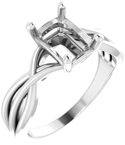 Sužadėtuvių Žiedas „Solitaire“ 585 Baltojo Aukso Emerald 8mm x 6mm (1)