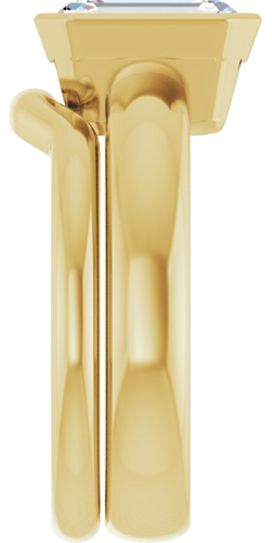 Sužadėtuvių Žiedas „Bezel-Set Solitaire“ 585 Geltonojo Aukso Emerald 9mm x 7mm (9)