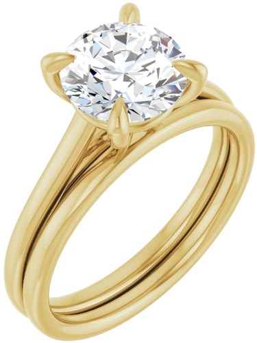 14K Yellow  8 mm Round Solitaire Engagement Ring Mounting (6)