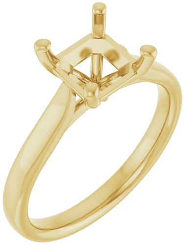 14K Yellow 7 mm Asscher Engagement Ring Mounting (1)