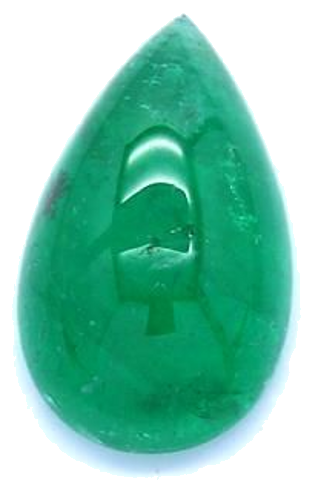 2.91 carat GREEN CABOCHON cut Pear Smaragdas (1)
