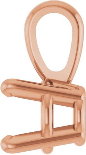14K Rose 4 mm Round 4-Prong Pendant Mounting (3)