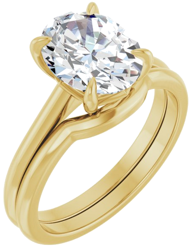 14K Yellow 10x8 mm Oval Solitaire Engagement Ring Mounting (6)