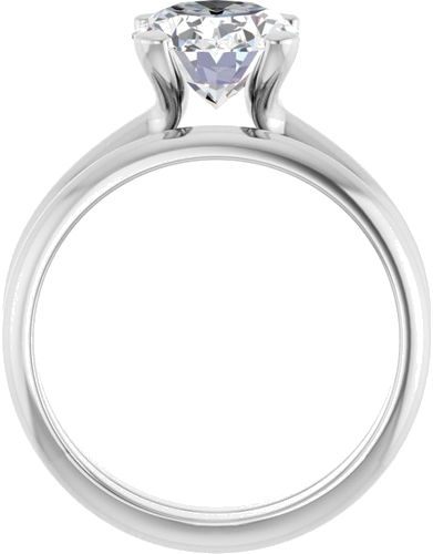 14K White 10x8 mm Oval Solitaire Engagement Ring Mounting (7)