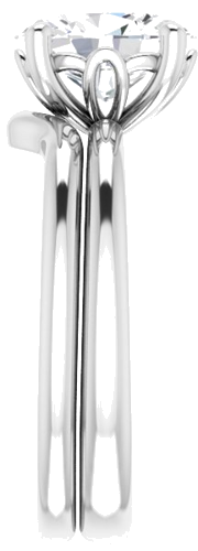 Sužadėtuvių Žiedas „Solitaire“ 585 Baltojo Aukso Oval 9mm x 7mm (9)