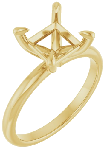 14K Yellow  7x7 mm Square Solitaire Engagement Ring Mounting (1)