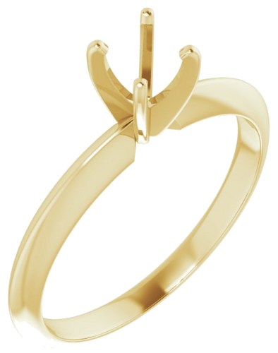 14K Yellow 4.2-4.9 mm Round 4-Prong Light Solitaire Ring Mounting (1)