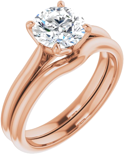 14K Rose  7 mm Round Solitaire Engagement Ring Mounting (6)