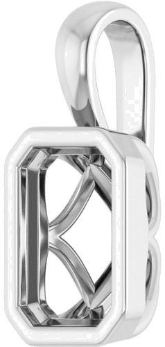 Pakabukas „Solitaire“ 585 Baltojo Aukso Emerald 7mm x 5mm (2)