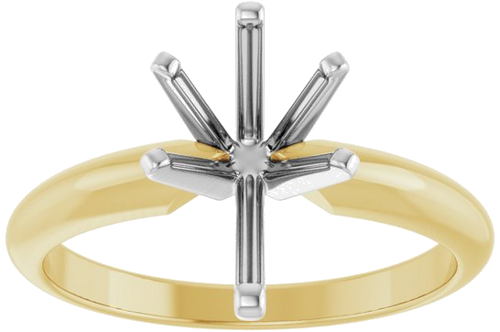 18K Yellow   Platinum 10.5x6.5 mm Pear 6-Prong Ring Mounting (3)