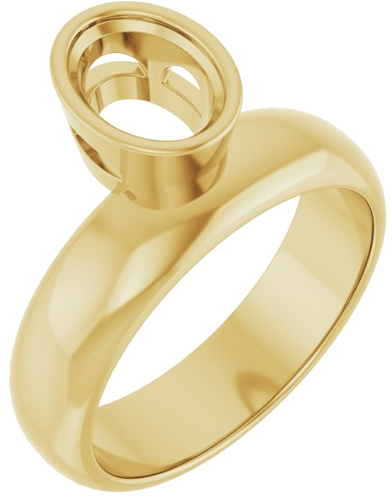 14K Yellow 8 x 6 mm Oval Solitaire Engagement Ring Mounting (1)