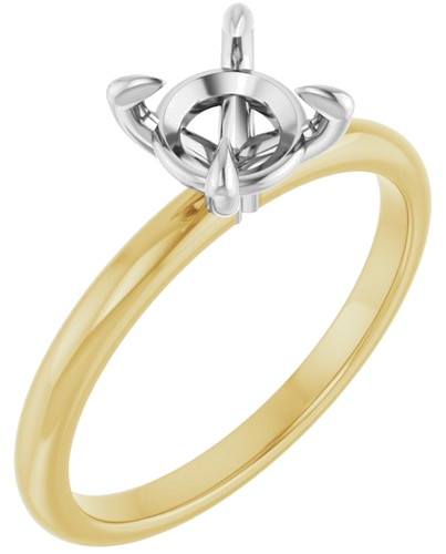 14K Yellow White 6.5 mm Round Engagement Ring Mounting (1)