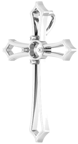 14K White  4.1 mm Round Pendant Mounting (2)