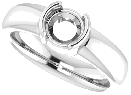 Sužadėtuvių Žiedas „Half Bezel Solitaire“ 585 Baltojo Aukso Round 6mm (5)