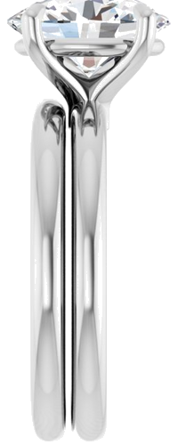 Sužadėtuvių Žiedas 585 Baltojo Aukso Oval 10mm x 8mm (9)