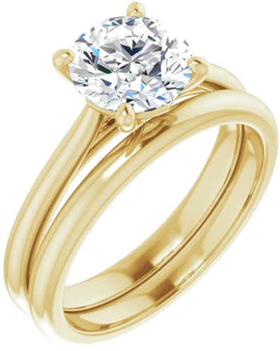 14K Yellow 7.4 mm Round Solitaire Engagement Ring Mounting (6)
