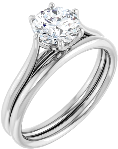 Platinum 6.5 mm Round Engagement Ring Mounting (6)