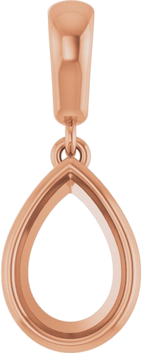 Pakabukas „Bezel-Set“ 585 Rožinis Aukso Pear Shape 9mm x 6mm (1)