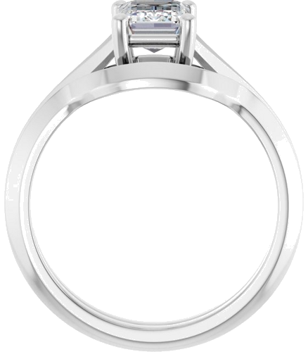 14K White 7x5 mm Emerald Solitaire Engagement Ring Mounting (7)