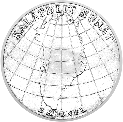 2 кроны Гренландская компания 1953 Дания серебряная монета (1)