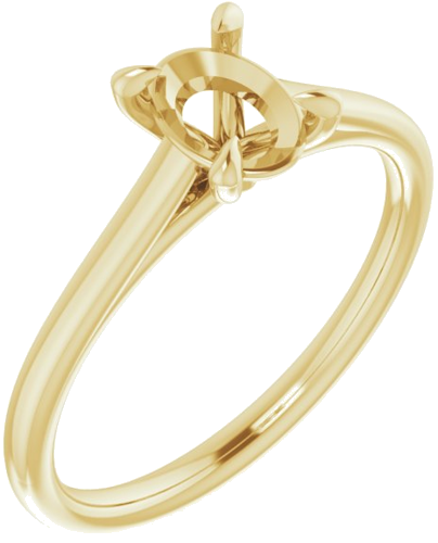 Sužadėtuvių Žiedas „Solitaire“ 585 Geltonojo Aukso Oval 7mm x 5mm (1)