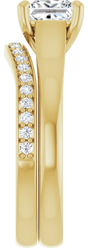 14K Yellow 5.5 mm Square Solitaire Engagement Ring Mounting (9)