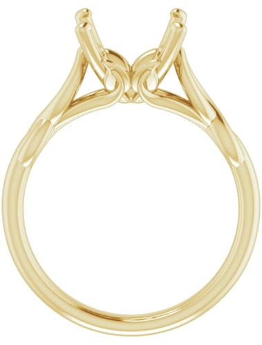 14K Yellow  10 mm Round Solitaire Engagement Ring Mounting (2)