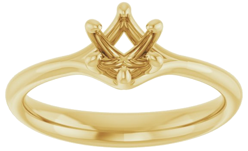 14K Yellow 5.2 mm Round Engagement Ring Mounting (3)