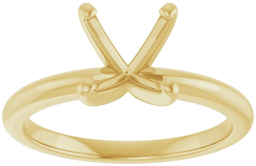18K Yellow  8 mm Round Solitaire Engagement Ring Mounting (3)