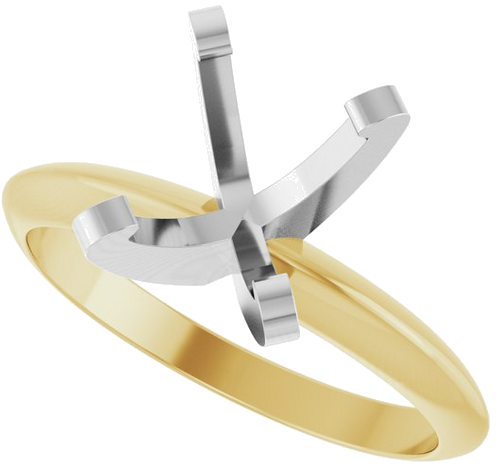 Sužadėtuvių Žiedas „Solitaire“ 585 Baltojo Ir Geltonojo Aukso Oval 9mm x 7mm (5)