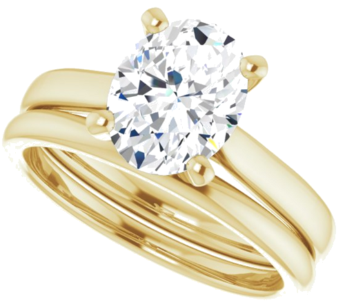 14K Yellow 9x7 mm Oval Engagement Ring Mounting (10)