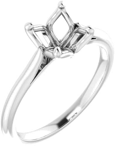 Sužadėtuvių Žiedas „Solitaire“ 585 Baltojo Aukso Round 7.4mm (1)