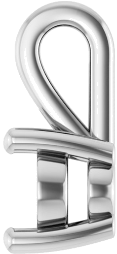 Pakabukas „Solitaire“ 585 Baltojo Aukso Oval 7mm x 5mm (3)