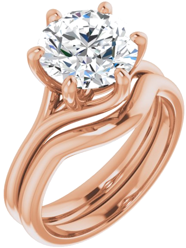 Sužadėtuvių Žiedas „Solitaire“ 585 Rožinis Aukso Round 9mm (6)