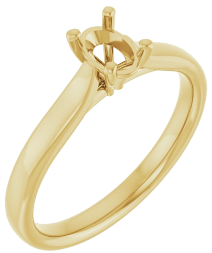14K Yellow 6x4 mm Oval Engagement Ring Mounting (1)