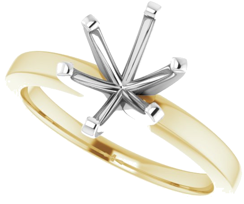 14K Yellow White 9x7 mm Oval Solitaire Engagement Ring Mounting (5)