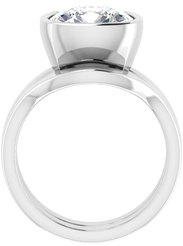 14K White 10 mm Cushion Solitaire Engagement Ring Mounting (7)