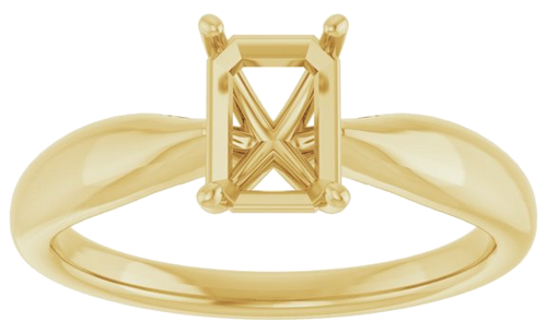 Sužadėtuvių Žiedas „Solitaire“ 585 Geltonojo Aukso Emerald 7mm x 5mm (3)