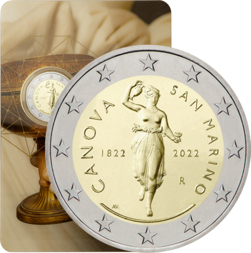2022 Sanmarīno Antonio Canova 2 eiro BU monēta (1)