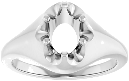 Sužadėtuvių Žiedas „Belcher Solitaire“ 417 Baltojo Aukso Oval 7mm x 5mm (3)