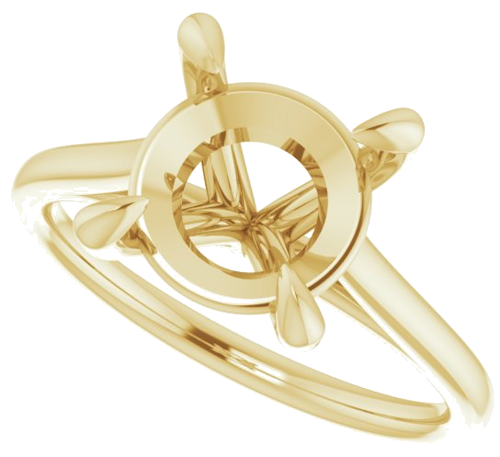 Sužadėtuvių Žiedas „Solitaire“ 585 Geltonojo Aukso Round 9.4mm (5)