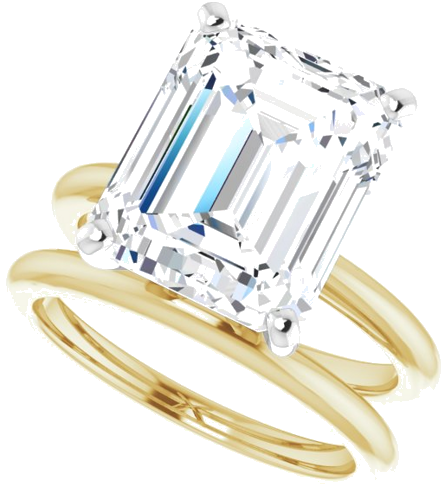 Sužadėtuvių Žiedas „Solitaire“ 585 Baltojo Ir Geltonojo Aukso Emerald 12mm x 10mm (10)