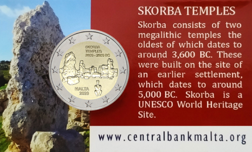 2020 Malta Skorba Temples BU 2 euro coin (1)