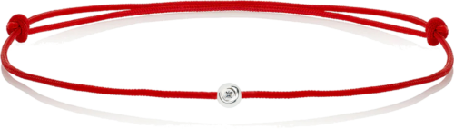 Red thread bracelet with a gold bead and diamond (1)